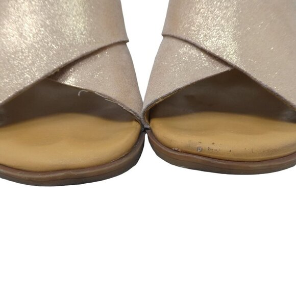 Korks by Kork-Ease Violetta Wedge Sandals Womens 10 Cork Pink Glitter Leather - Picture 5 of 10